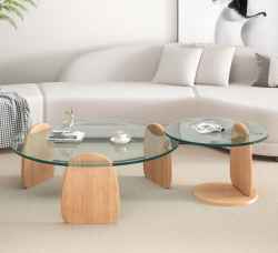 Glass & Wooden Coffee Table