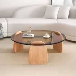 Glass & Wooden Coffee Table