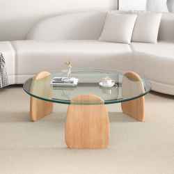 Glass & Wooden Coffee Table