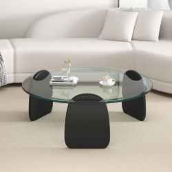 Glass & Wooden Coffee Table