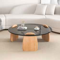 Glass & Wooden Coffee Table