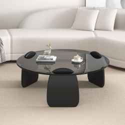 Glass & Wooden Coffee Table