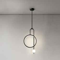 Glass & Iron Pendant Lamp