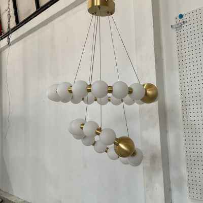 2Rings Copper&Acrylic Chandelier