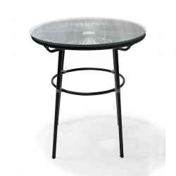 steel pe wicker table with glass top
