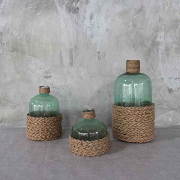 Green Weaving Glass Bottle MED