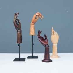 Ancient Red Wooden Hand Left - Right