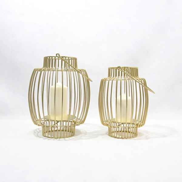 Gold Pillar Candle Holder