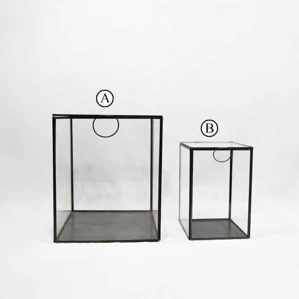 Storage glass box Black