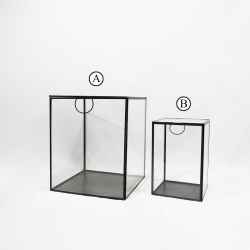 Storage glass box Black