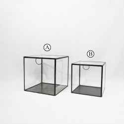 Storage glass box Black