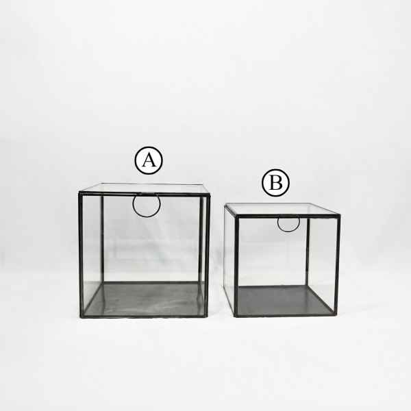 Storage glass box Black