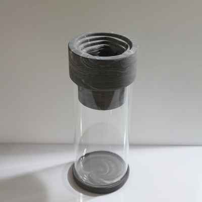 Grey Vase with Glass Base