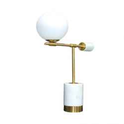 Marble Table Lamp-White Glass Ball