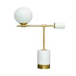 Marble Table Lamp-White Glass Ball