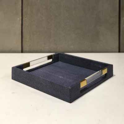 Leather Tray-Blue Texture
