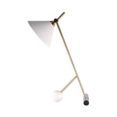 Metal&Marble Table Lamp-White&Gold