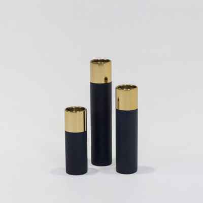 Steel Candle Holder Set Of 3-Black&Gold