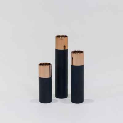 Steel Candle Holder Set Of 3-Black&Copper