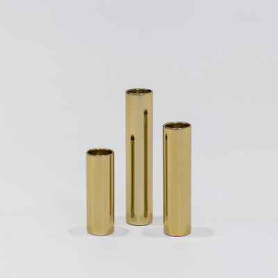 Steel Candle Holder Set Of 3-Gold