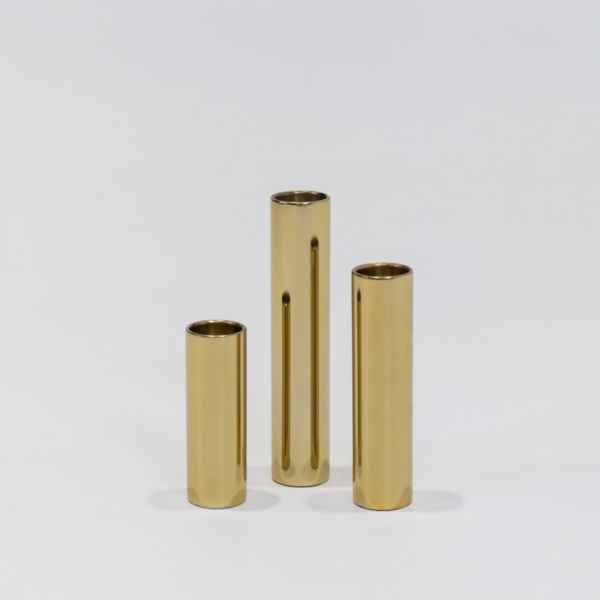Steel Candle Holder Set Of 3-Gold
