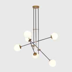 6Globes Pendant Lamp -Brushed Brass