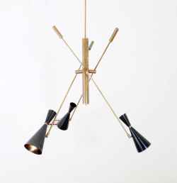 3Cones Pendant Lamp-Black&Brass