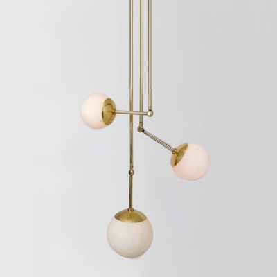 3Globes Pendant Lamp-Brushed Brass