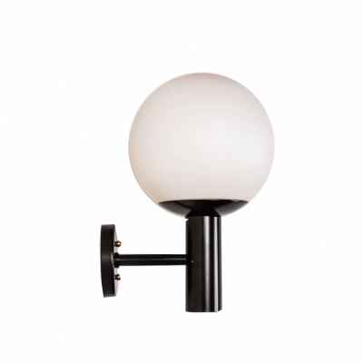 Globe Glass Wall Lamp-Matted Black