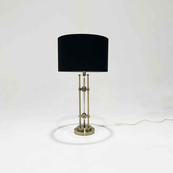 Metal Table Lamp-Gold w/Black Shade