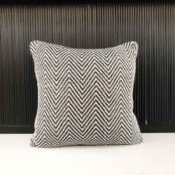 Woven Cushion -Black&Cream