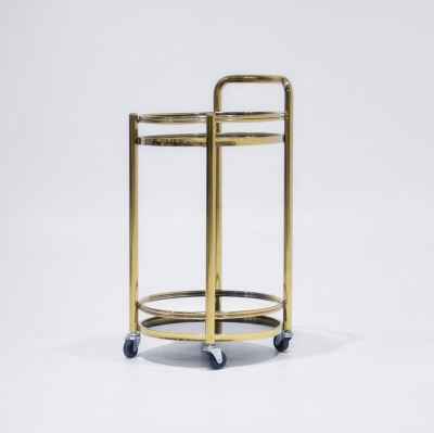 2 SHELVES TRAY TABLE-GOLD