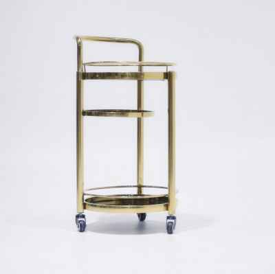 3 SHELVES TRAY TABLE-GOLD
