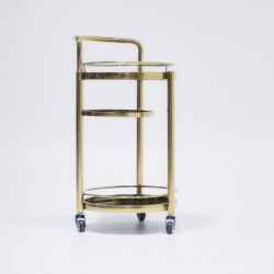 3 SHELVES TRAY TABLE-GOLD