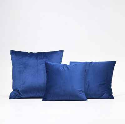 VELVET CUSHION - DARK BLUE