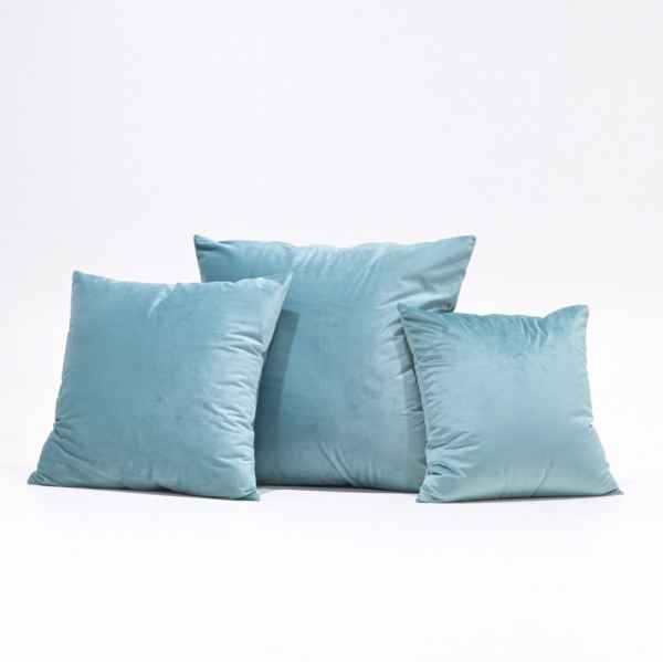 VELVET CUSHION - WATER GREEN