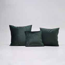 VELVET CUSHION - DARK GREEN