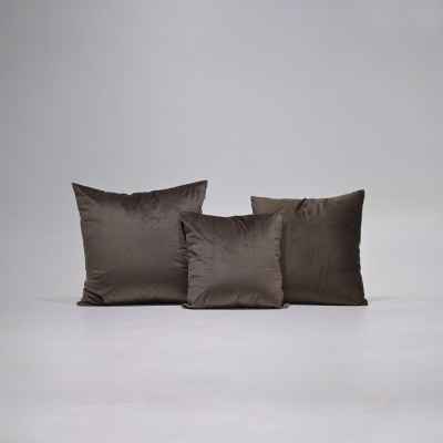 VELVET CUSHION - DARK COFFEE