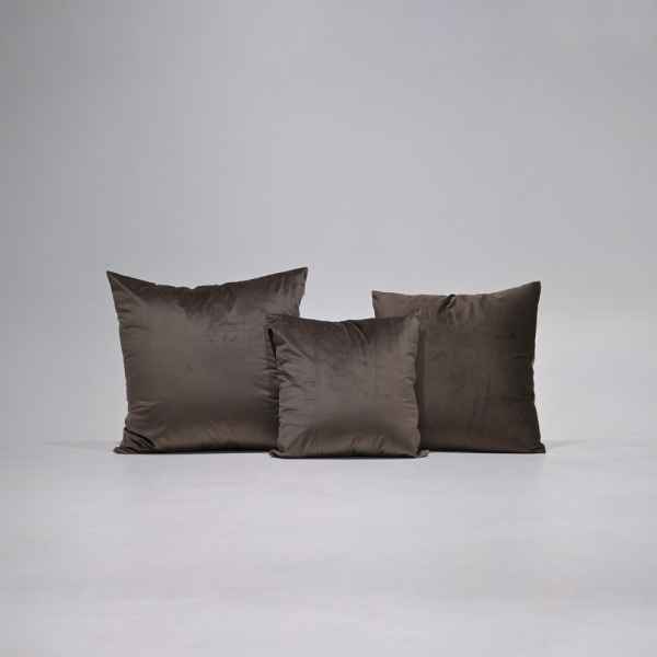 VELVET CUSHION - DARK COFFEE