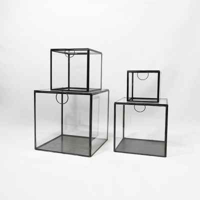 Storage glass box Black