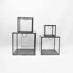 Storage glass box Black