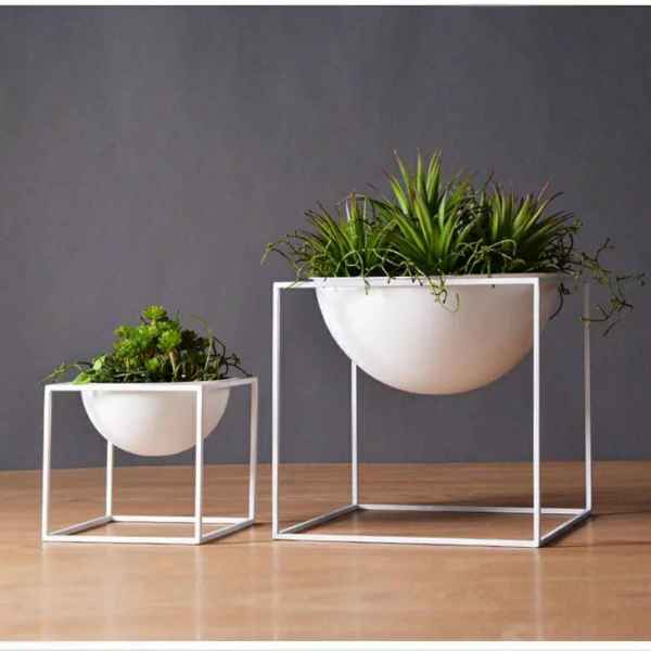 White Metal Plant Pot