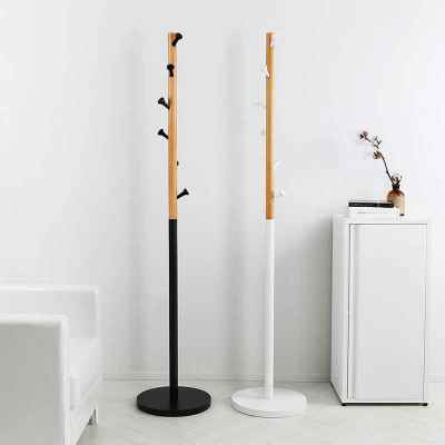 Wooden Coat Rack w/Iron Stand