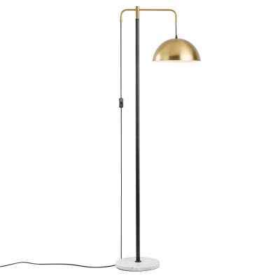 Metal Floor Lamp w/Marble Base -Gold