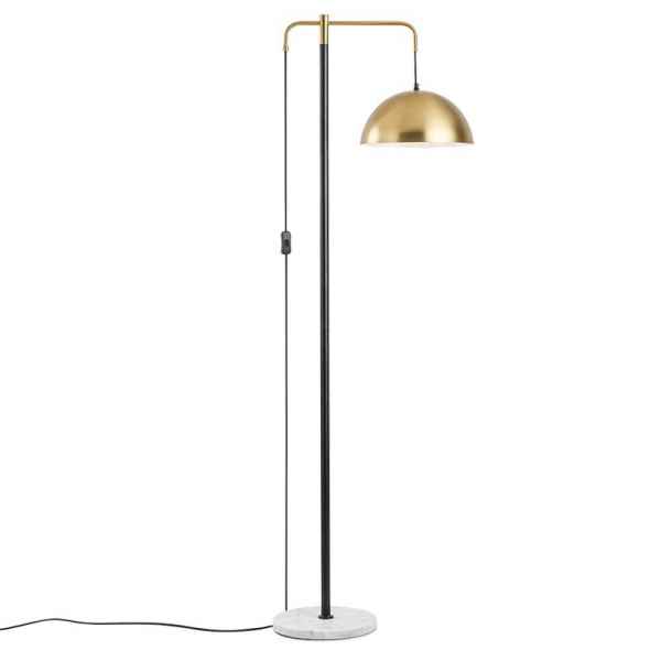 Metal Floor Lamp w/Marble Base -Gold