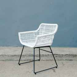 Wicker&Steel Wingback Armchair