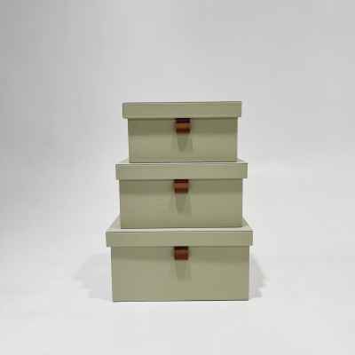 LEATHER TRUNK SET OF 3