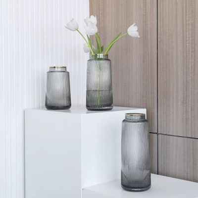 Glass Vase - Grey