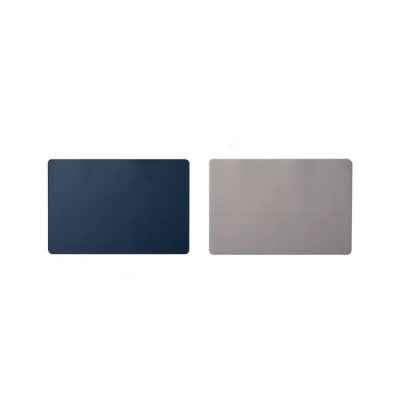 Leather Dish Mat -Blue & Light Grey
