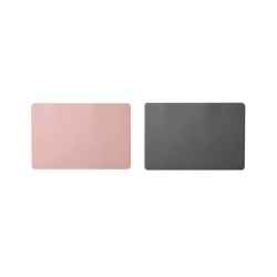 Leather Dish Mat - Pink & Dark Grey